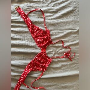 Beach riot red polka dot bikini top